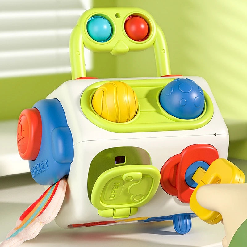 Cubo ocupado para niños pequeños, juguete de actividades sensoriales Montessori, tablero ocupado, en 1 10, cubo Fidget, autismo, aprendizaje, juguetes de viaje, regalos para bebés