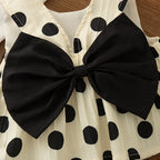 Conjunto de 2 piezas para niñas pequeñas, Top y pantalones cortos sin mangas con lazo de lunares de estilo coreano, traje informal de algodón de verano para bebés recién nacidos para jugar