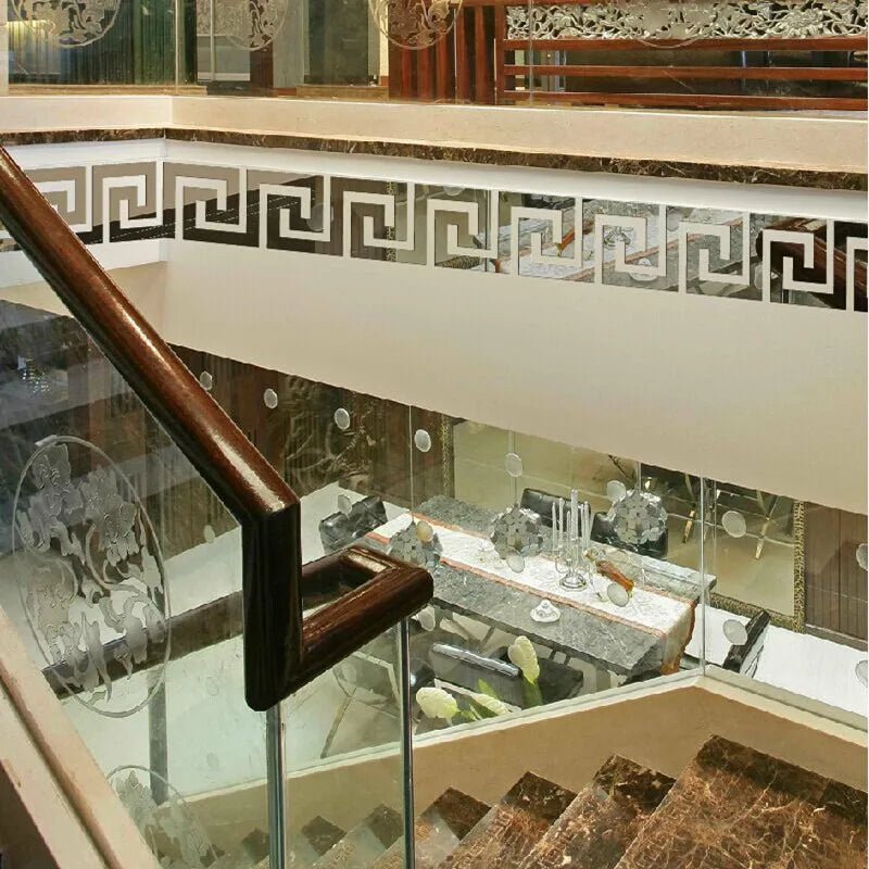Nuevo 10 Uds. Adhesivo de espejo acrílico con borde de edificio, arte de pared, decoración DIY para el hogar, pegatinas de pared de espejo, decoración para el hogar y la Oficina, 100x100mm