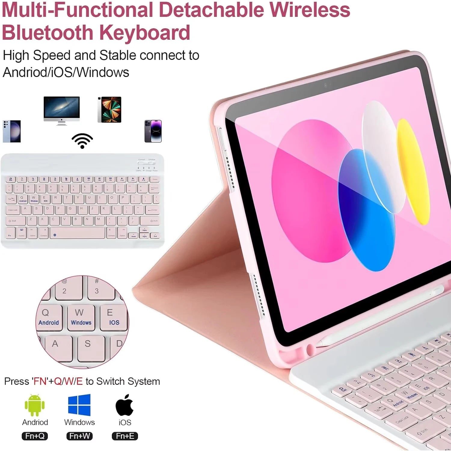 Funda con teclado para iPad de 10. a generación 2022, 10,9 pulgadas, funda con teclado Bluetooth desmontable para iPad 11 11 pulgadas A16 2025 con portalápices