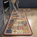 Alfombra de cocina con estampado absorbente, alfombra antideslizante para pasillo, alfombras largas para sala de estar, dormitorio, entrada, felpudo para baño