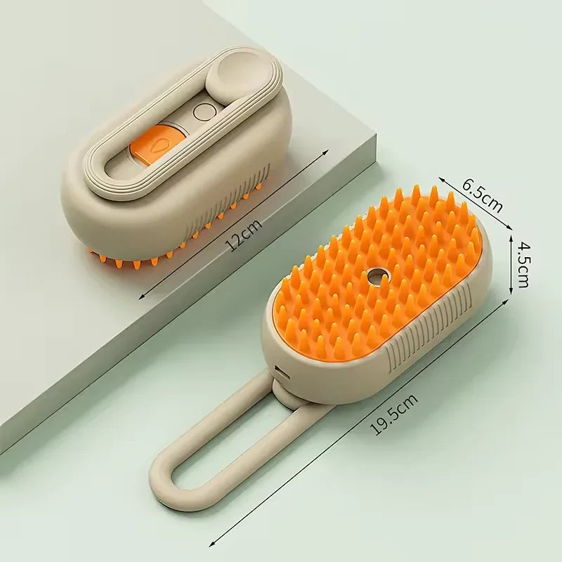 Cepillo de vapor 3 en 1 para mascotas, cepillo para gatos, vaporizador, removedor de pelo de mascotas, herramienta de limpieza para perros, peine de masaje con pulverizador de vapor, cepillo de aseo