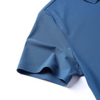 Polo de seda de hielo para hombre, camiseta de manga corta, elástica, sin hierro, fina, ligera, de lujo