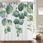 Cortinas de baño de flores, pájaros y plantas europeas, cortina de ducha impermeable, decoración de baño con impresión 3D con gancho, pantalla de baño
