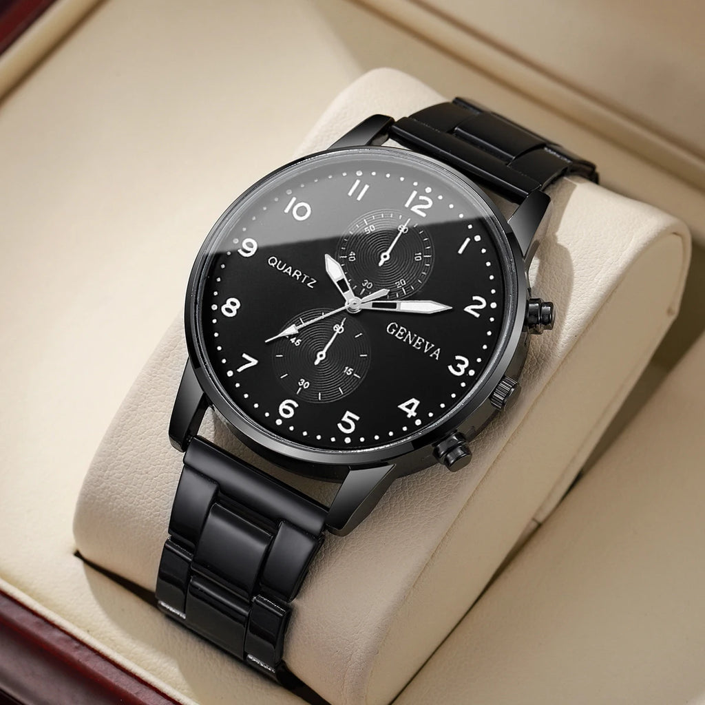 Relojes de negocios a la moda para Hombre, Reloj de pulsera de cuarzo de lujo para Hombre, Reloj negro, Reloj Masculino, Reloj para Hombre (sin caja)