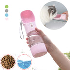Dispensador portátil de botellas de agua para perros 2 en 1, alimentador de agua y comida para mascotas, cuencos para caminar al aire libre, senderismo, para gatos pequeños y perros