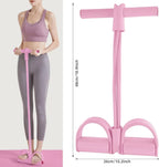 Tensor de banda de resistencia de 4 niveles con asas antideslizantes - Equipo de fitness en casa para entrenamiento muscular abdominal Yoga abdominal