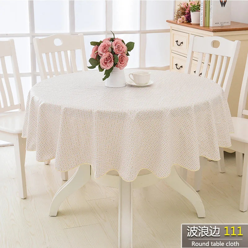 Mantel redondo grande de PVC para Hotel, impermeable y a prueba de aceite, de plástico, a prueba de quemaduras