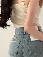 2025 Tops cortos informales con cuello Halter para mujer, camisola sin mangas con tirantes y espalda descubierta, camiseta sin mangas ajustada y sólida, chaleco recortado de tubo para mujer