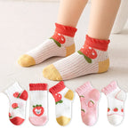 5 pares de calcetines para niños de 1 a 12 años 2025 primavera/verano niños niñas malla calcetines finos transpirables calcetines suaves y cómodos calcetines para niños