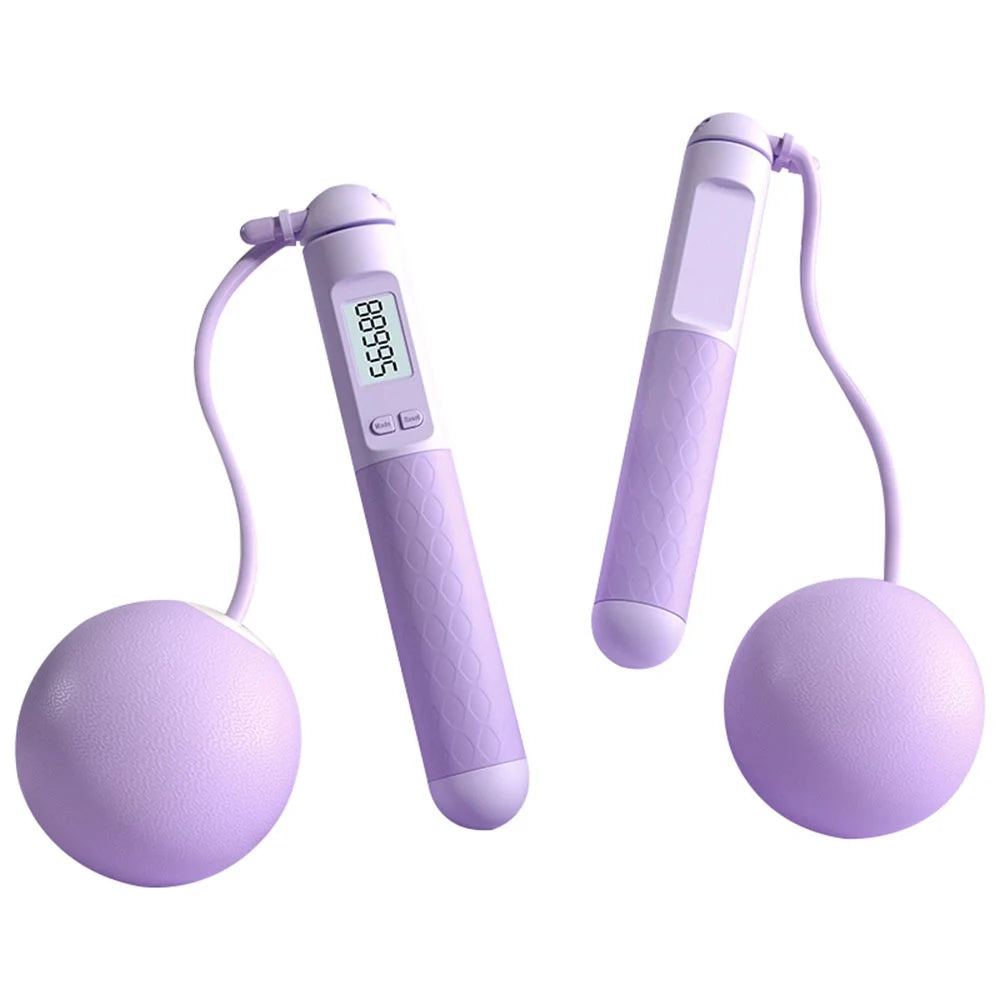 Cuerda para saltar Digital inteligente con función de conteo automático, diseño ponderado inalámbrico para entrenamiento cardio en interiores y exteriores, quema de grasa en casa