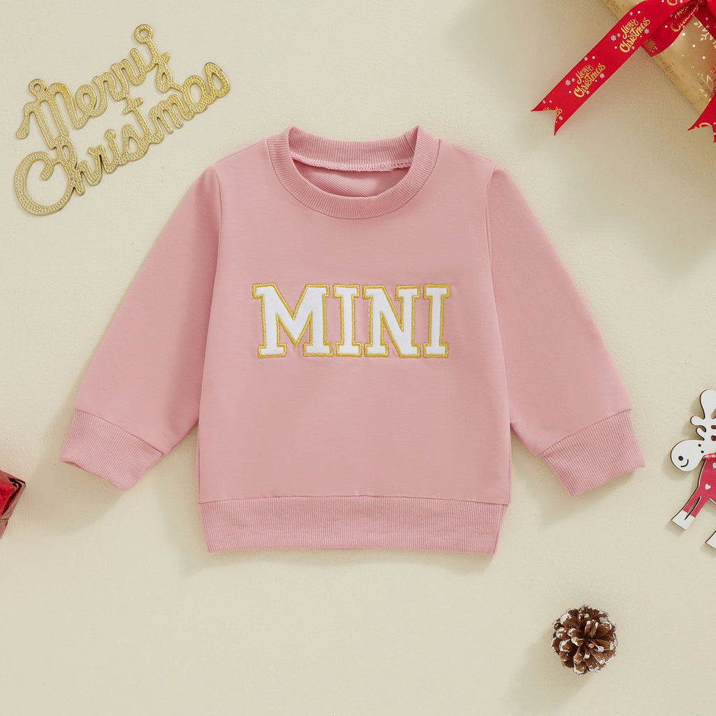 Citgeett primavera mamá y yo trajes a juego 0-3Y Bordado de letras jerseys de manga larga otoño sudadera Tops