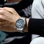 Relojes CURREN para hombre, relojes de lujo de primeras marcas para hombre, cronógrafo Original resistente al agua de acero inoxidable, fase lunar, fecha, esfera giratoria