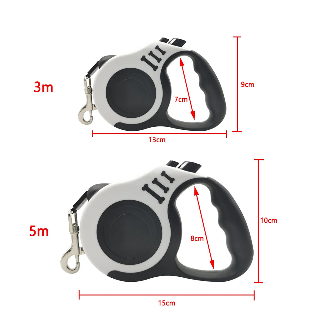 Correa para perros de 3m y 5m para perros pequeños, medianos y grandes, gatos, automática, retráctil, nailon fuerte, Schnauzer de plomo para cachorros, suministros para mascotas