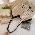 Bolso de hombro de paja para mujer, bolsa de hombro tejida a mano, estilo Retro, ideal para el verano