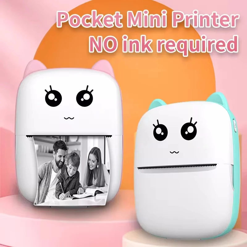 Nueva Mini impresora térmica portátil, impresora de etiquetas térmicas de bolsillo para fotos, impresión de 58mm, impresoras inalámbricas Bluetooth Android iOS