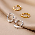 Pendientes redondos elegantes para mujeres y niñas, aretes de aro de acero inoxidable de lujo, joyería estética de compromiso de boda Vintage