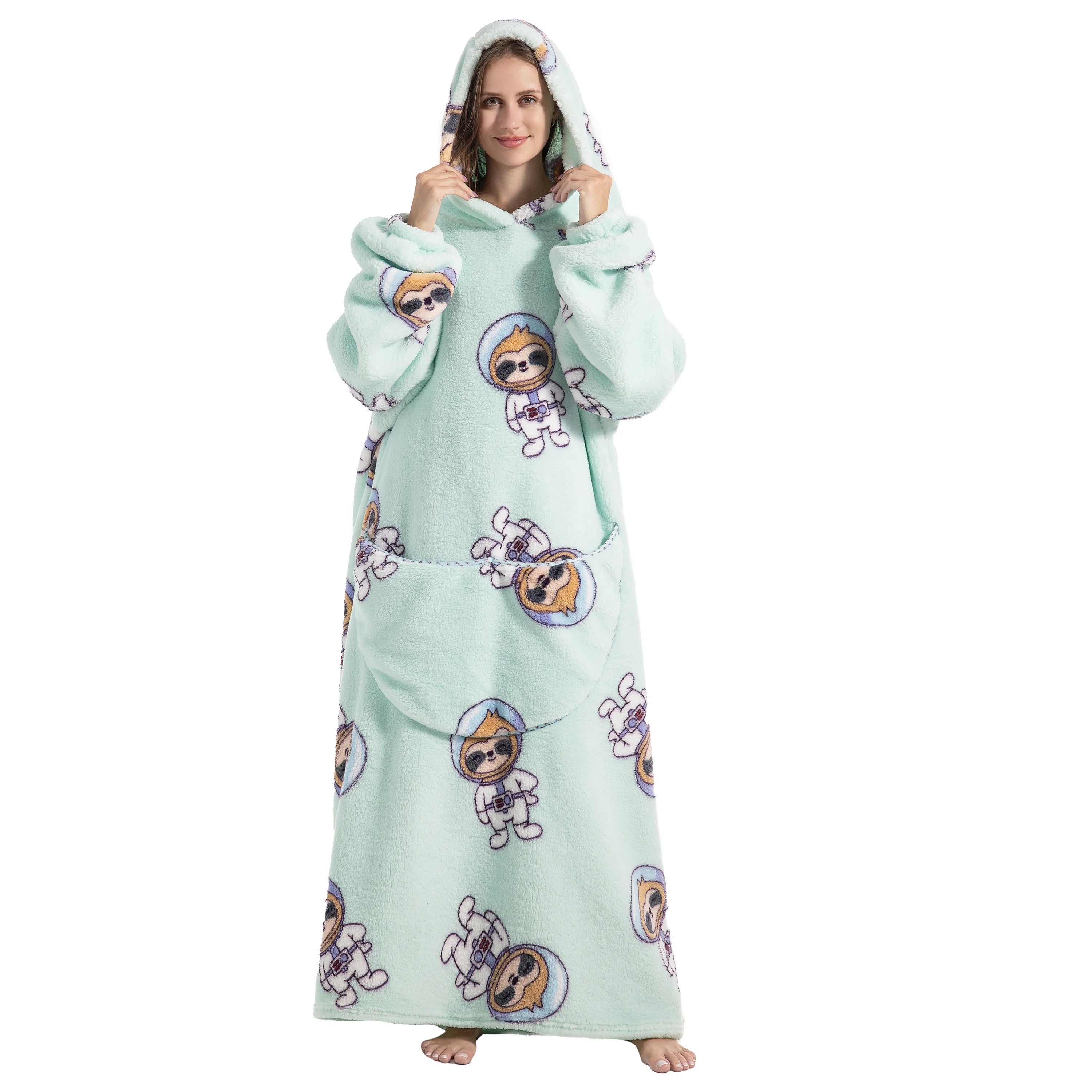 2023 nueva manta usable de TV de gran tamaño Extra larga cálida lana de felpa invierno Sherp Sudadera con capucha hombres mujeres sudadera suave regalos