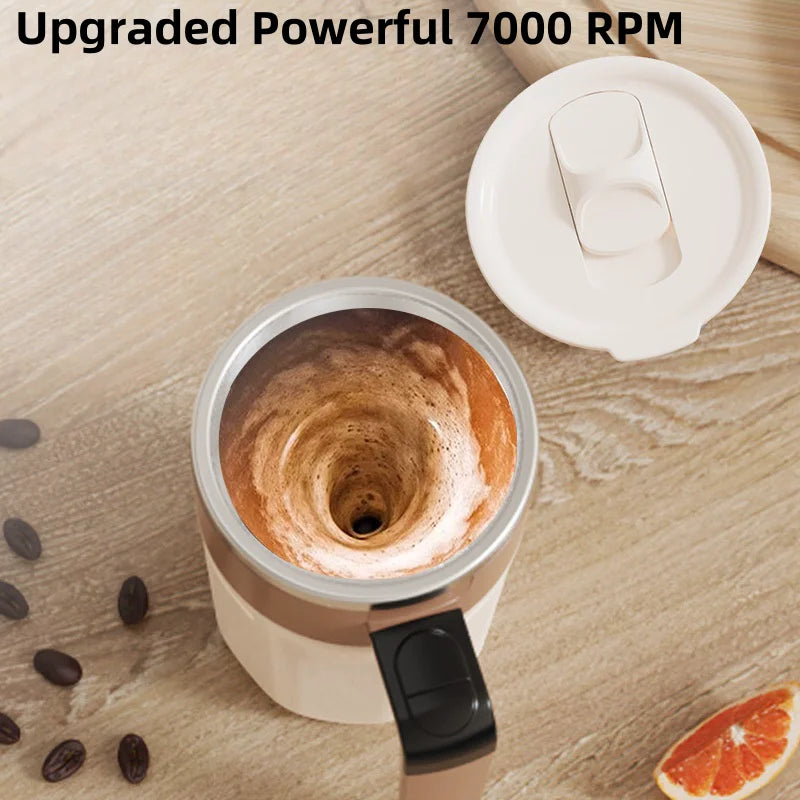 Taza mezcladora de 400ML, taza de café con pantalla LED de temperatura, taza autoagitadora de café y leche con rotación magnética de acero inoxidable 316