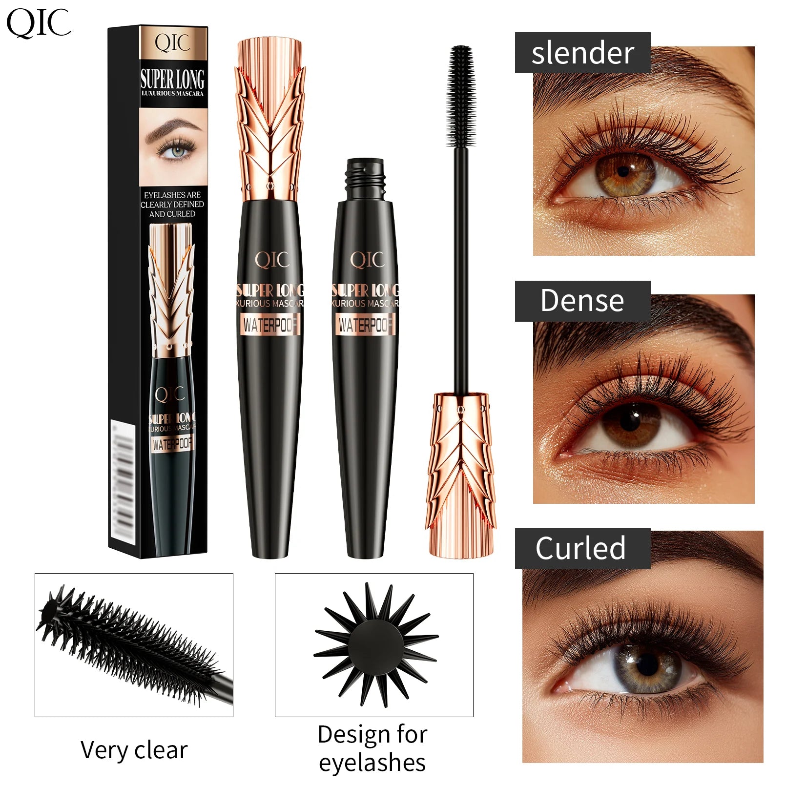 Máscara de pestañas resistente al agua 5D, extensión de pestañas, máscara de fibra de seda gruesa, maquillaje femenino, herramientas cosméticas para ojos para regalos