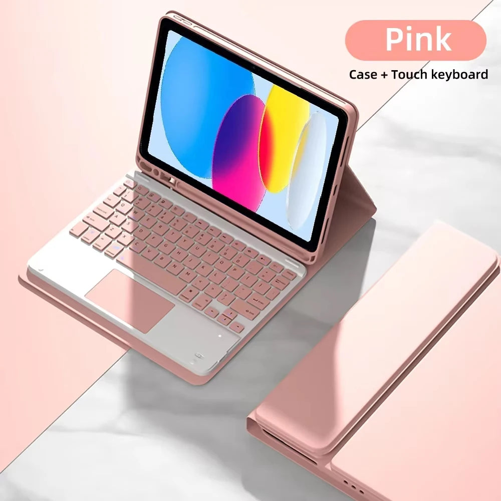 Funda con teclado para iPad de 10. a generación 2022, 10,9 pulgadas, funda con teclado Bluetooth desmontable para iPad 11 11 pulgadas A16 2025 con portalápices