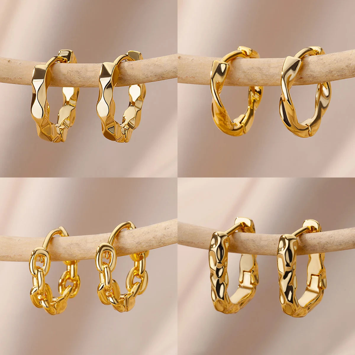 Pendientes redondos elegantes para mujeres y niñas, aretes de aro de acero inoxidable de lujo, joyería estética de compromiso de boda Vintage