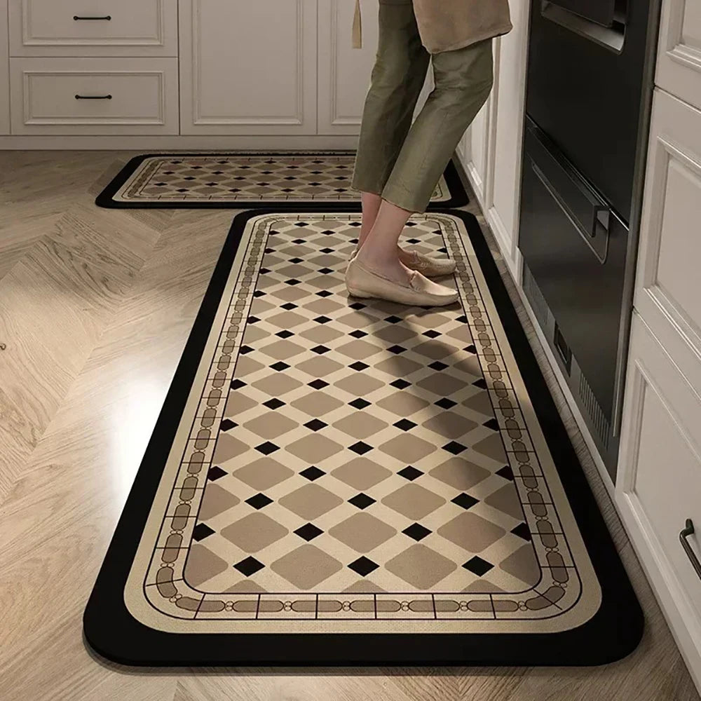 Alfombra de cocina con estampado absorbente, alfombra antideslizante para pasillo, alfombras largas para sala de estar, dormitorio, entrada, felpudo para baño