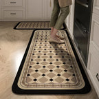 Alfombra de cocina con estampado absorbente, alfombra antideslizante para pasillo, alfombras largas para sala de estar, dormitorio, entrada, felpudo para baño