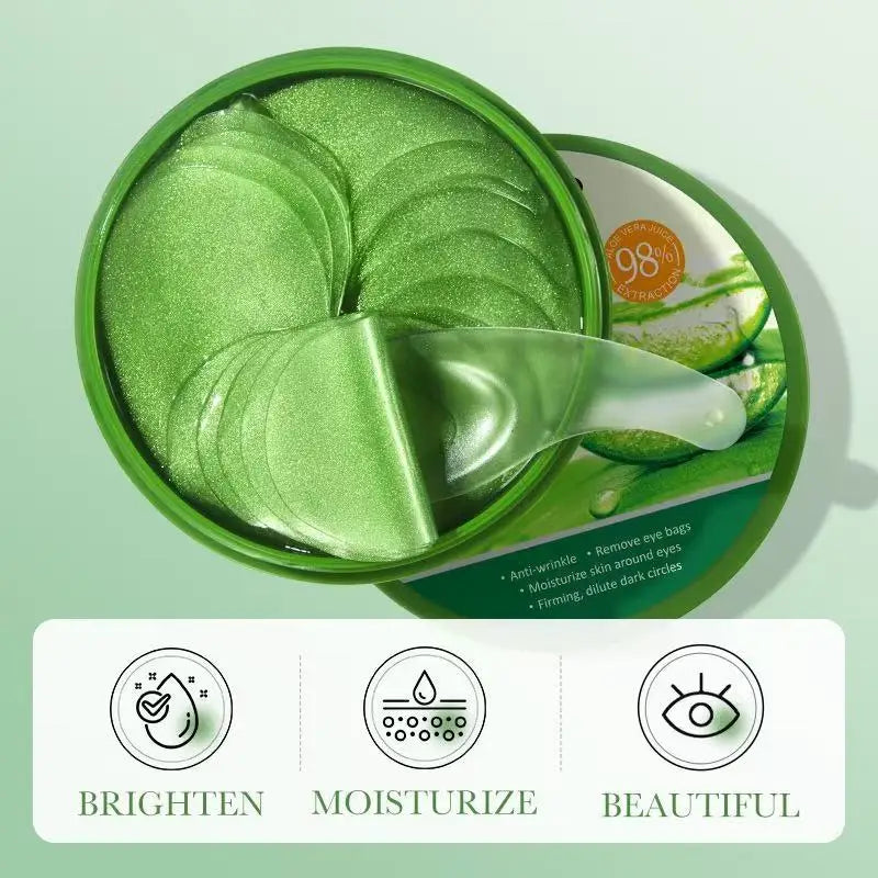 Mascarilla de colágeno de Aloe Vera para ojos, 60 uds., eliminación de ojeras, bolsas para ojos, parches hidratantes reafirmantes para ojos, productos para el cuidado de la piel