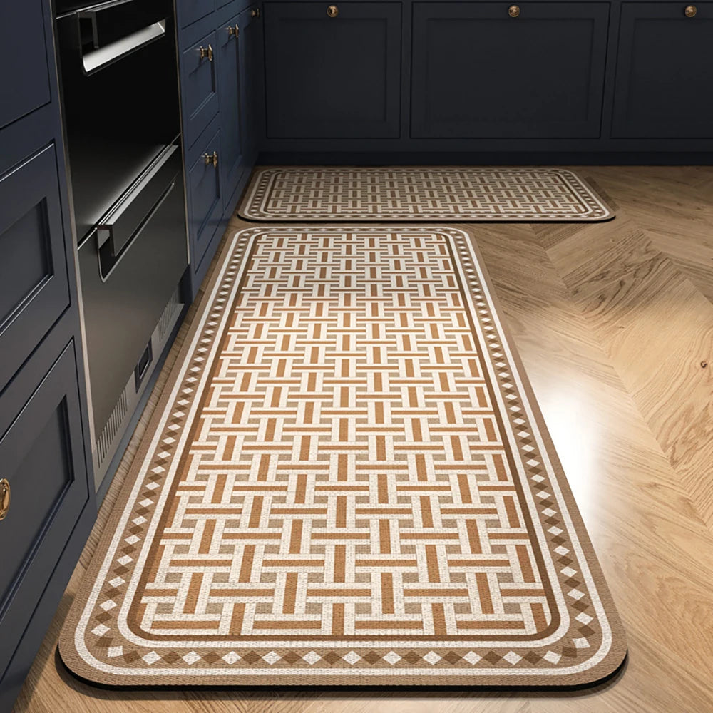 Alfombra de cocina con estampado absorbente, alfombra antideslizante para pasillo, alfombras largas para sala de estar, dormitorio, entrada, felpudo para baño