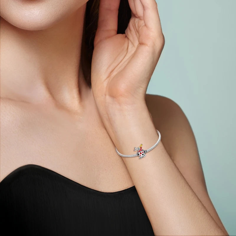 Colgante de Plata de Ley 925 con Diseño de Taza de Té y Conejo, Compatible con Pulseras Originales, Joyería DIY para Mujer