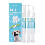 Lápiz Limpiador Dental para Mascotas con Cepillo Suave y Gel Dental para Perros y Gatos, Control de Sarro, Aliento Fresco, Calma las Encías, Fórmula Suave, 3 Unidades por Caja