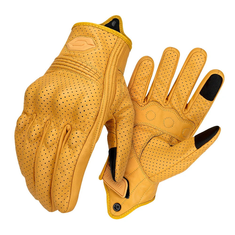 Guantes de Moto transpirables para motocicleta, Guantes de cuero para Motocross, Guantes de ciclismo para motorista, Guantes para montar en Moto con pantalla táctil
