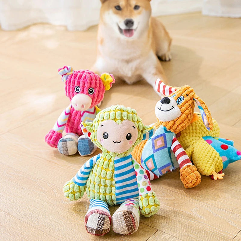 Juguete de peluche para mascotas, rompecabezas para perros y gatos, animales bonitos, resistente a mordeduras, interactivo, chirriante, limpieza de dientes de perro, juguete para masticar, suministros para mascotas