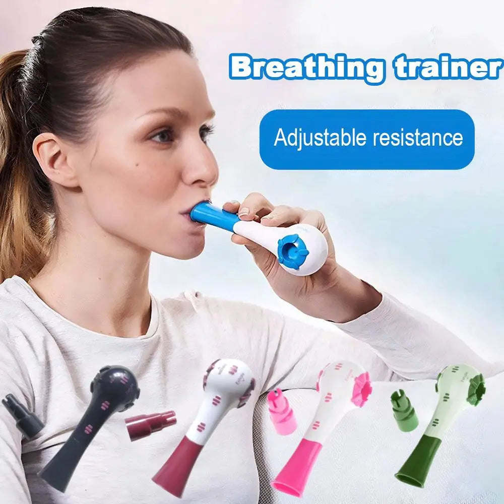 Entrenador de respiración, herramienta de entrenamiento de expansión pulmonar portátil de resistencia ajustable, aumenta la capacidad pulmonar, ejercitador Abdominal para correr