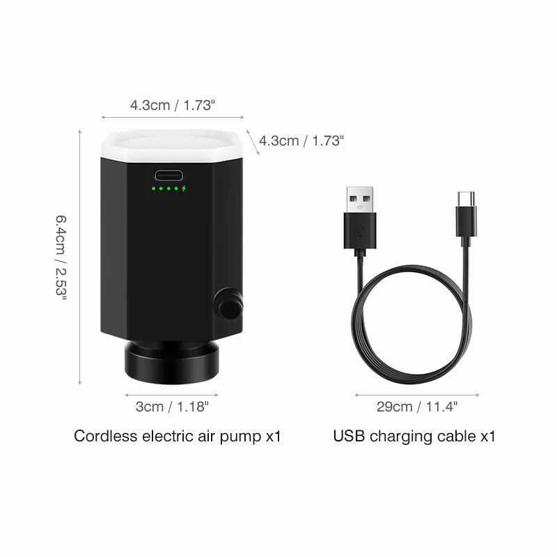Bomba eléctrica inalámbrica para bolsas de almacenamiento al vacío, bomba de aire recargable de viaje para bolsa de ahorro de espacio, varias bolsas selladas para equipaje de ropa
