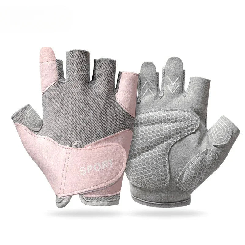 Guantes antideslizantes de medio dedo para entrenamiento de peso pesado para gimnasio, guantes de culturismo para hombres y mujeres, soporte para muñeca, deportes de levantamiento de pesas