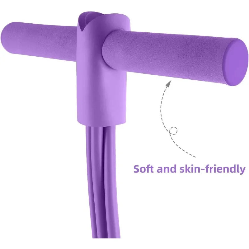 Tensor de banda de resistencia de 4 niveles con asas antideslizantes - Equipo de fitness en casa para entrenamiento muscular abdominal Yoga abdominal