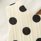 Conjunto de 2 piezas para niñas pequeñas, Top y pantalones cortos sin mangas con lazo de lunares de estilo coreano, traje informal de algodón de verano para bebés recién nacidos para jugar