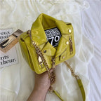 Bolsos de motocicleta de diseñador de marca famosa de moda europea, bolso de mensajero de hombro con forma de chaqueta de lujo, bolso de mano de cuero PU